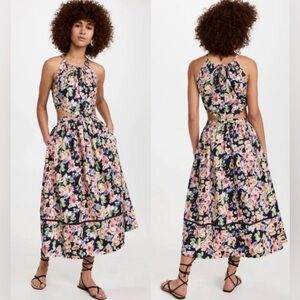 Something Navy Floral Halter Dress - Multicolor XL